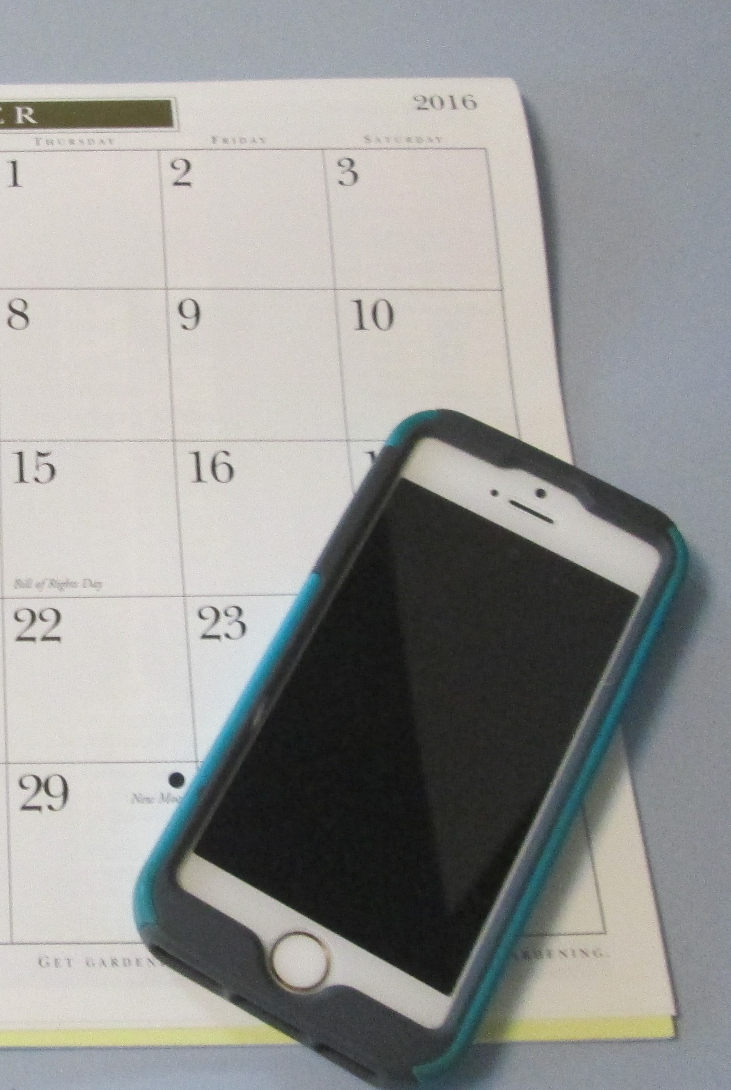 iPhone with calendar