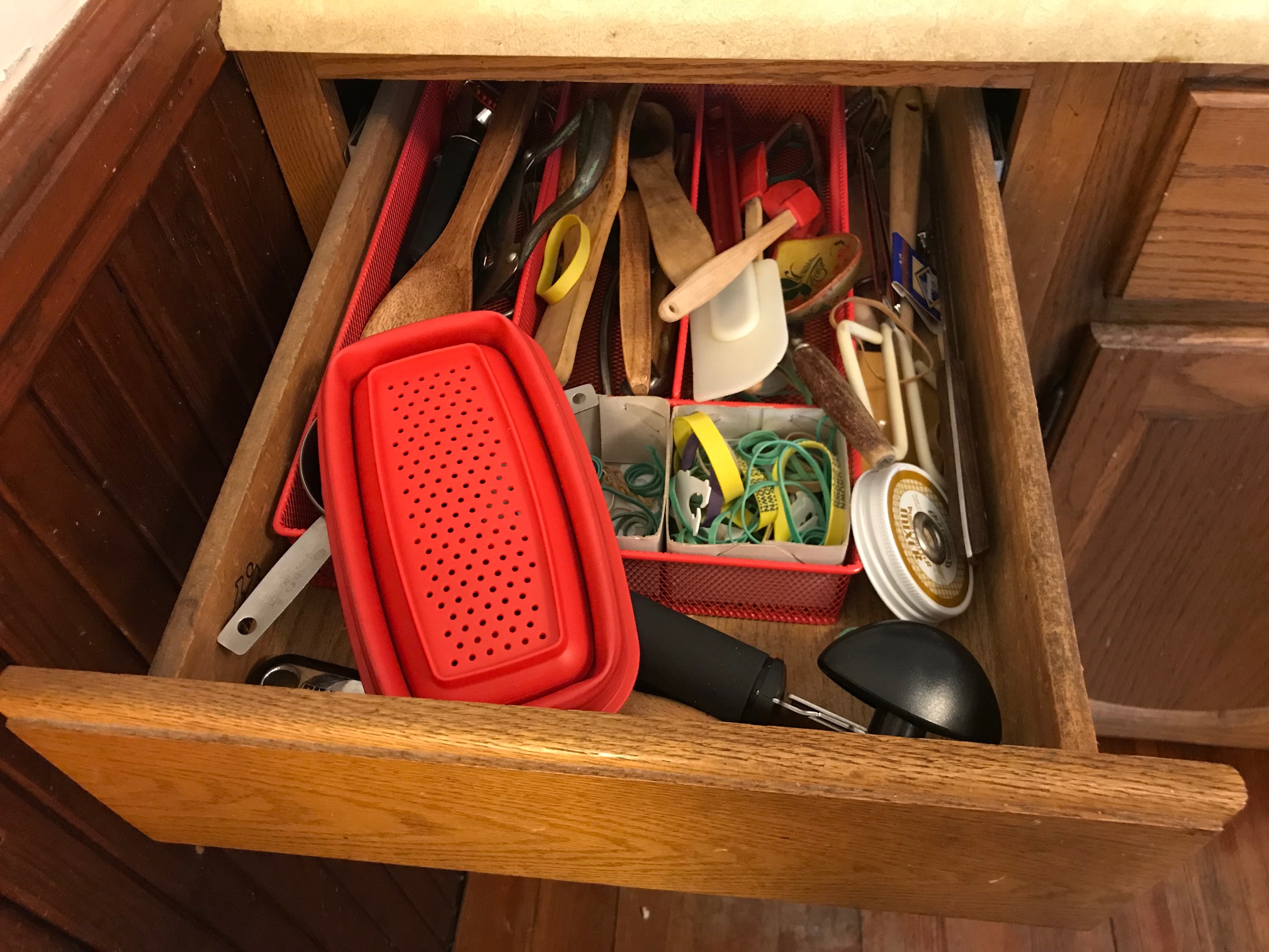 messy kitchen drawer